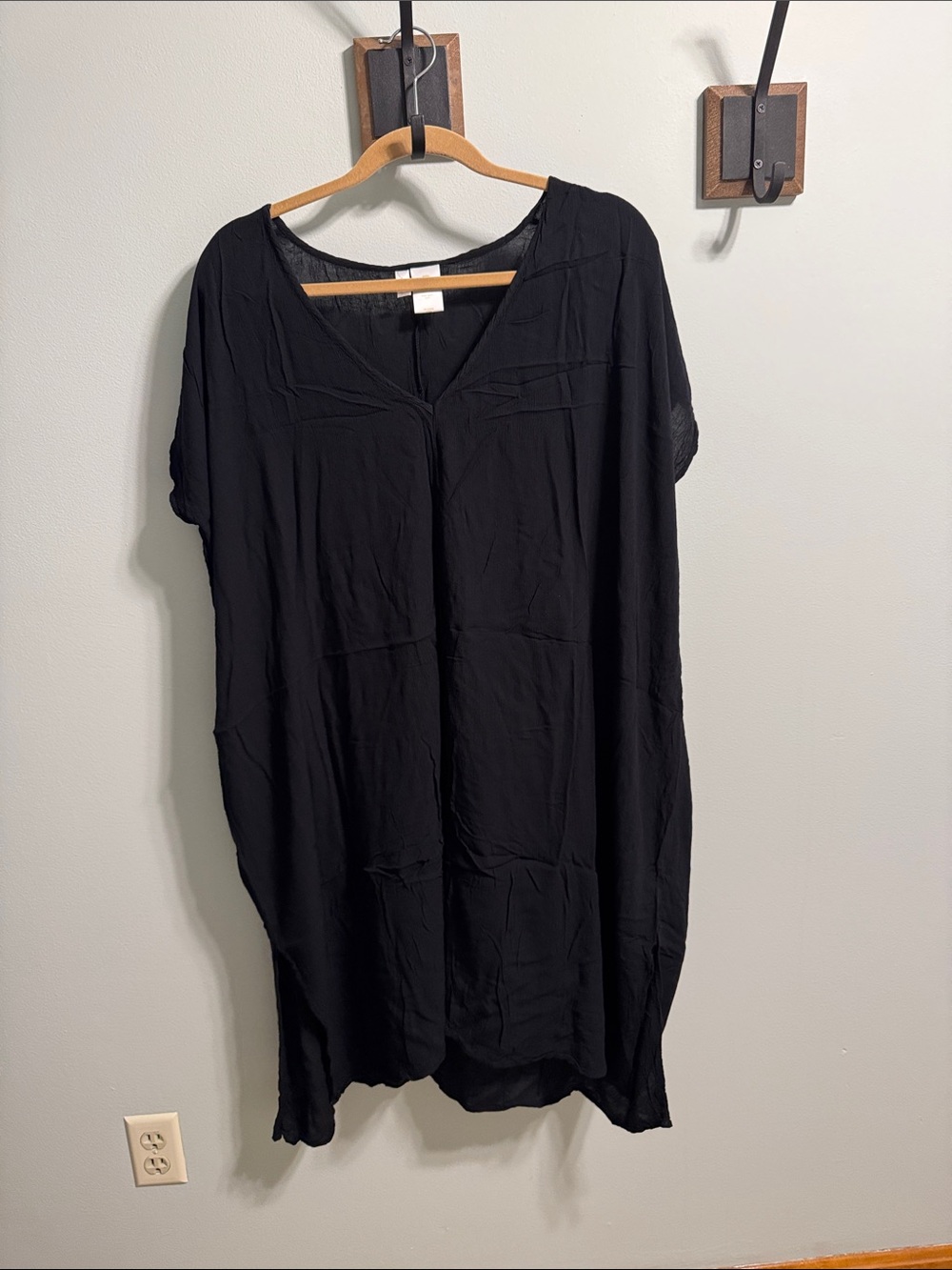Anne Cole Black V-Neck Swim Cover Up 22/24